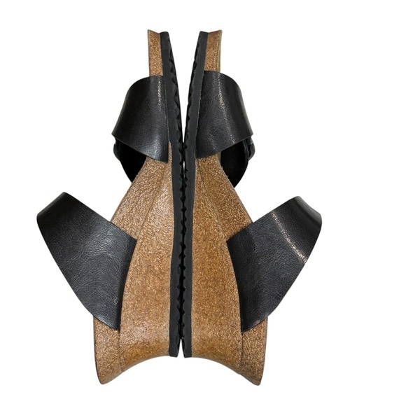 Birkenstock Papillio Dorothy Wedge Sandals 10-10.5 Black Birko Flor Comfort Shoe - Picture 6 of 14